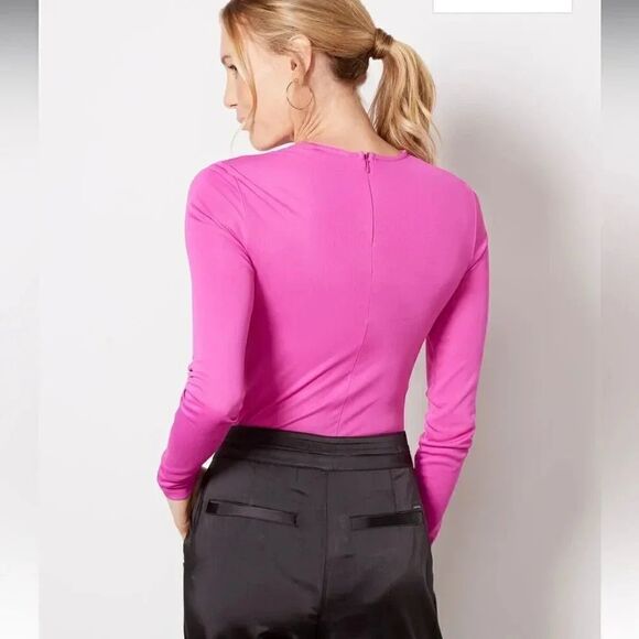 NWT women’s FARM RIO X ANTHROPOLOGIE pink long sleeve body suit size medium - Picture 3 of 13
